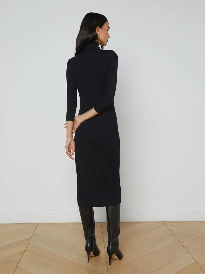 Voletta Turtleneck Knit Dress Black Women L039Agence Knitwear Voletta Turtleneck Knit Dress Black Women L039Agence Knitwear