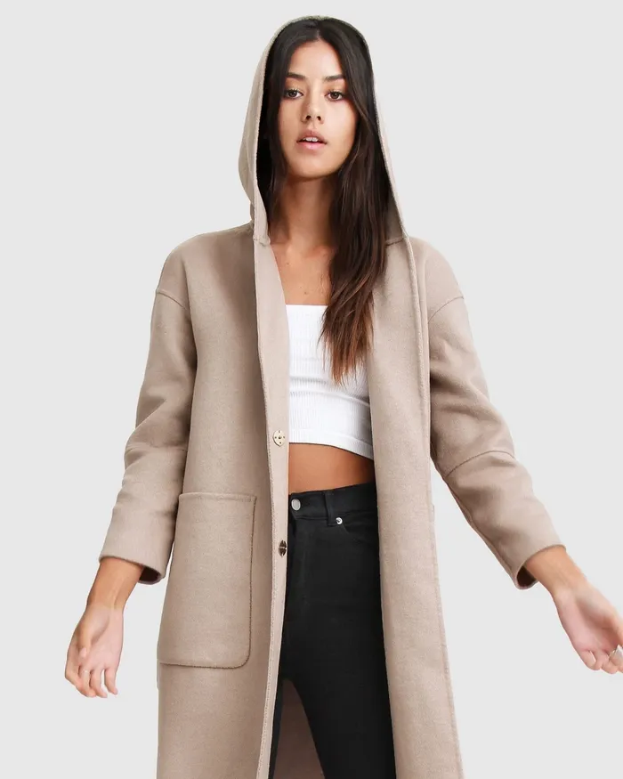 Walk This Way Wool Blend Oversized Coat 8211 Sand Women Coats and Jackets Belle and Bloom