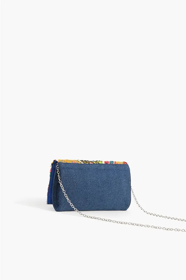 Watch Over Me Evil Eye Denim Clutch Watch Over Me Evil Eye Denim Clutch