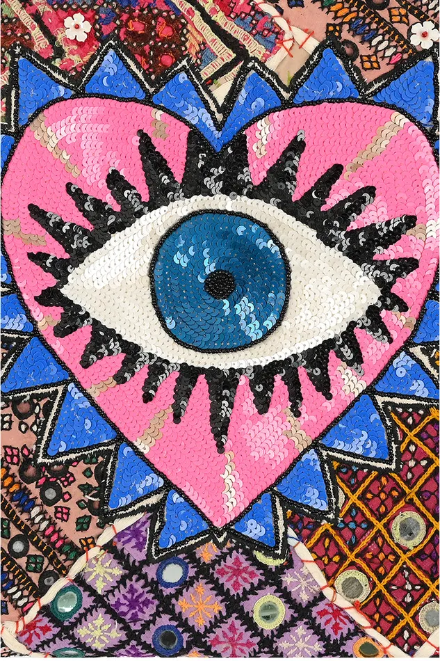 Watch Over Me Evil Eye Denim Tote Watch Over Me Evil Eye Denim Tote