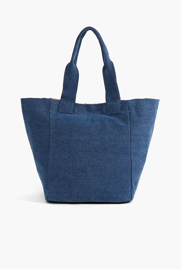 Watch Over Me Evil Eye Denim Tote Watch Over Me Evil Eye Denim Tote