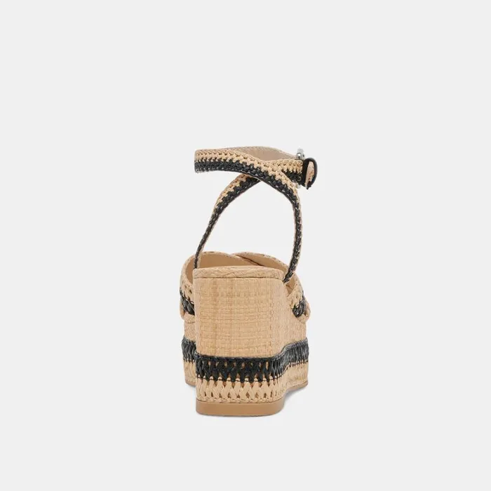 Wedges Women Dolce Vita Tulane Wedges Black Natural Raffia