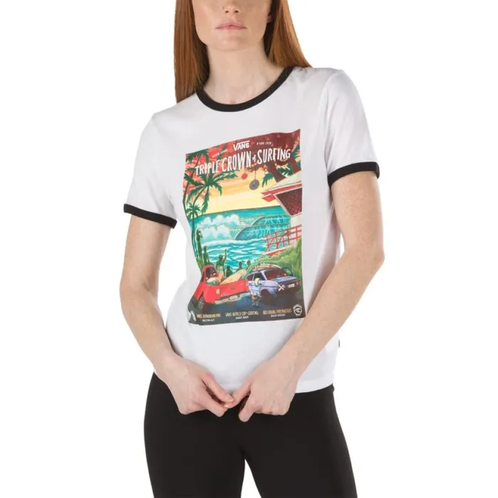 Women 2020 VTCS Poster Ringer Tee WhiteBlack TShirts and Tanks Vans