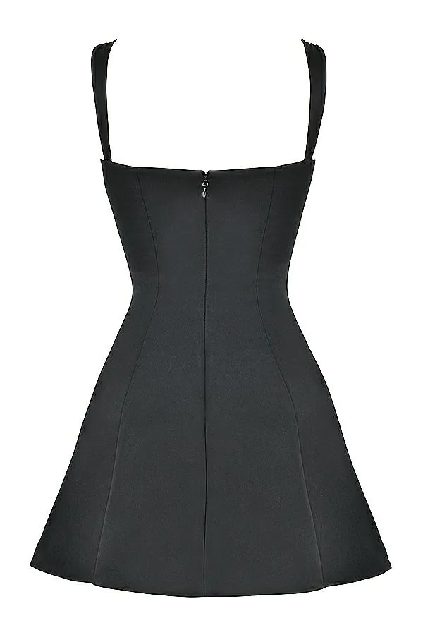 Women Adriana Black Satin And Lace Mini Dress House Of CB Dresses Women Adriana Black Satin And Lace Mini Dress House Of CB Dresses