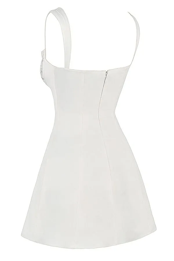 Women Adriana Ivory Satin And Lace Mini Dress House Of CB Dresses Women Adriana Ivory Satin And Lace Mini Dress House Of CB Dresses