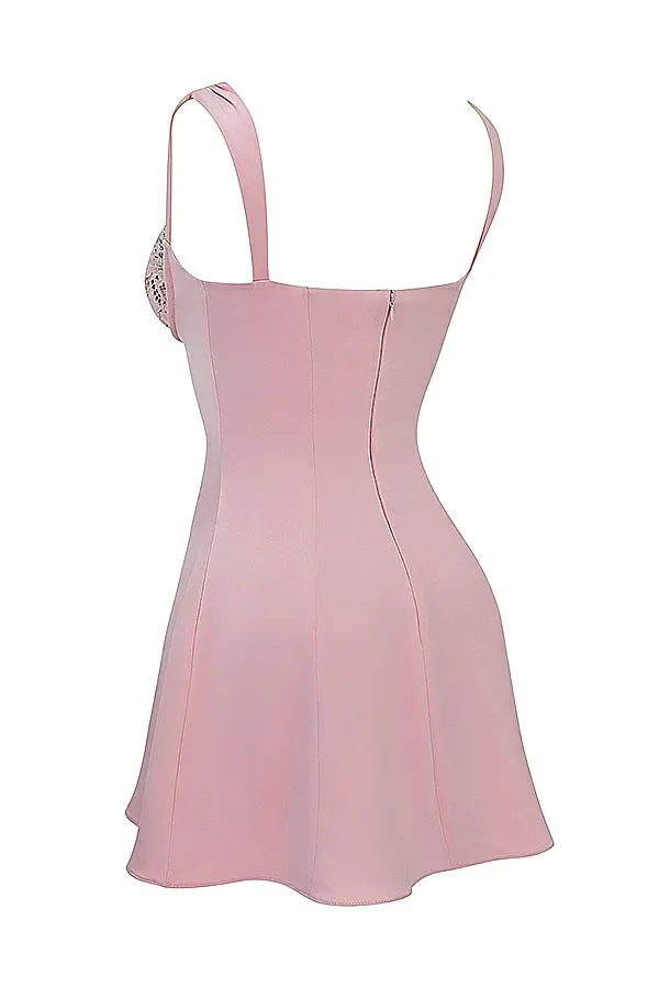 Women Adriana Rose Satin And Lace Mini Dress House Of CB Dresses