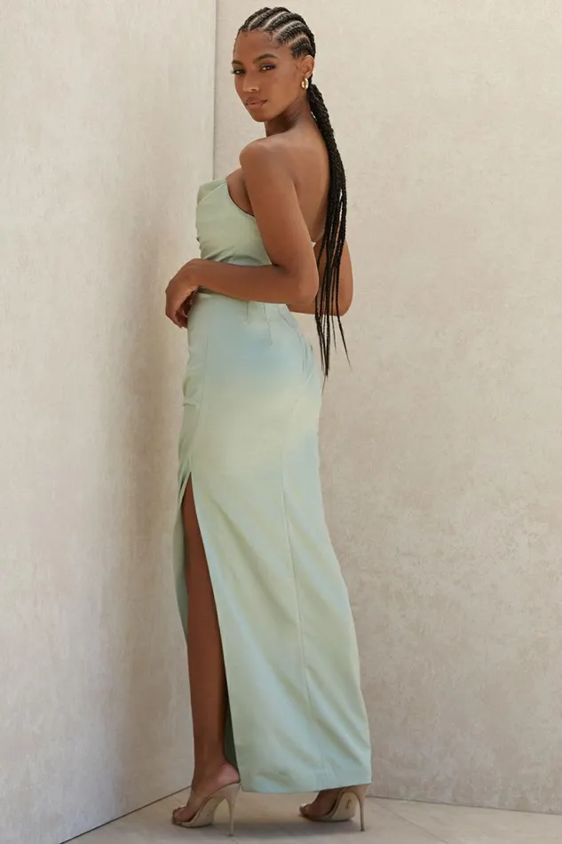 Women Adrienne Sage Satin Strapless Corset Maxi House Of CB Dresses Women Adrienne Sage Satin Strapless Corset Maxi House Of CB Dresses