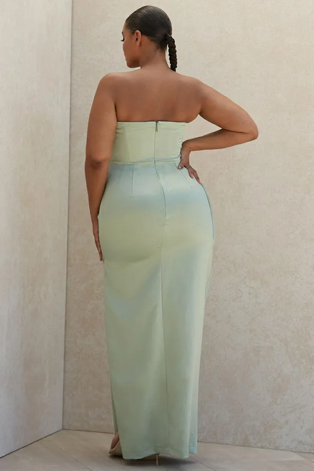 Women Adrienne Sage Satin Strapless Corset Maxi House Of CB Dresses Women Adrienne Sage Satin Strapless Corset Maxi House Of CB Dresses