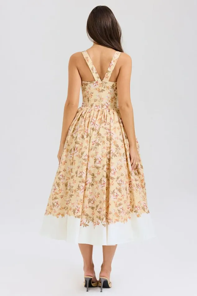 Women Alba Honeyflower Print Gathered Cotton Midi Dress House Of CB Dresses Women Alba Honeyflower Print Gathered Cotton Midi Dress House Of CB Dresses