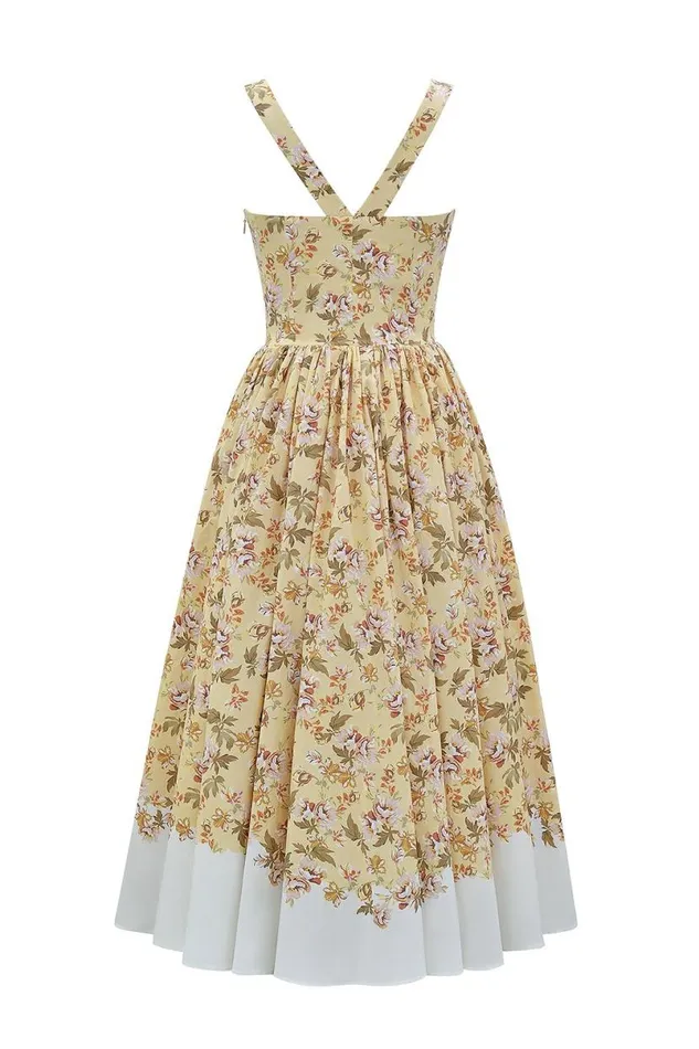 Women Alba Honeyflower Print Gathered Cotton Midi Dress House Of CB Dresses Women Alba Honeyflower Print Gathered Cotton Midi Dress House Of CB Dresses