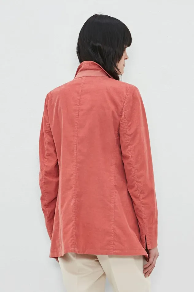 Women ALINE 8211 Baby Corduroy Long Jacket 8211 Coral Massimo Alba Jackets and Coats Women ALINE 8211 Baby Corduroy Long Jacket 8211 Coral Massimo Alba Jackets and Coats