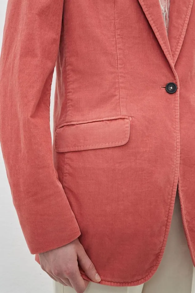 Women ALINE 8211 Baby Corduroy Long Jacket 8211 Coral Massimo Alba Jackets and Coats Women ALINE 8211 Baby Corduroy Long Jacket 8211 Coral Massimo Alba Jackets and Coats