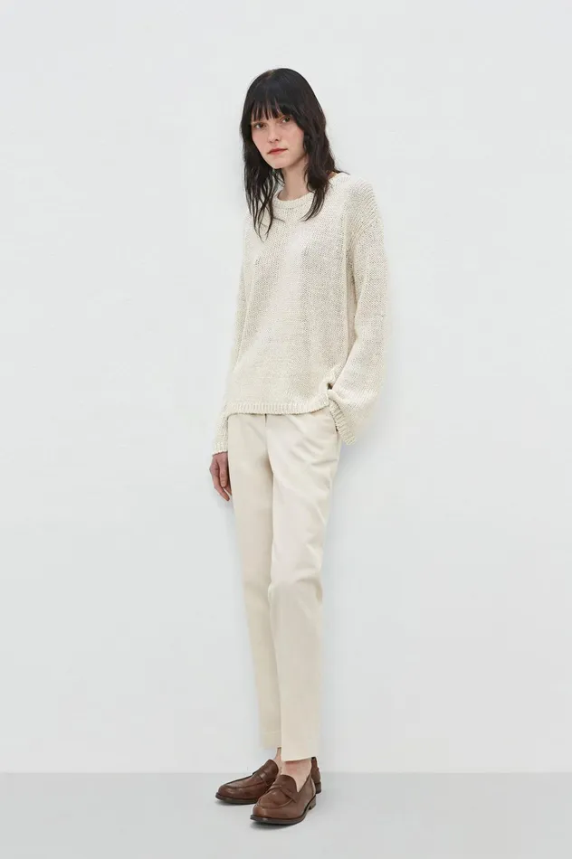 Women ALISSA 8211 Linen Silk Sweater 8211 Latte Massimo Alba Knitwear