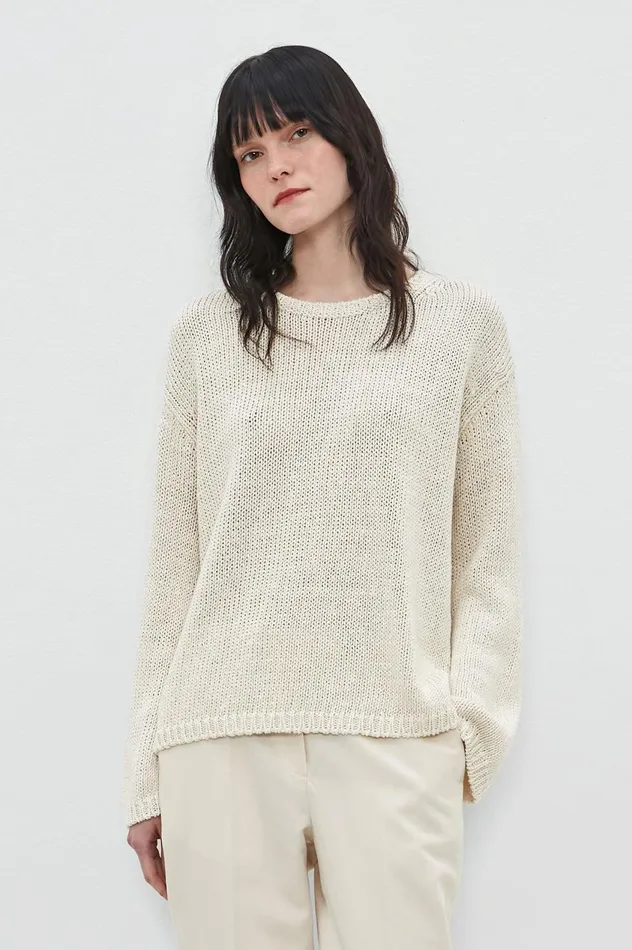 Women ALISSA 8211 Linen Silk Sweater 8211 Latte Massimo Alba Knitwear