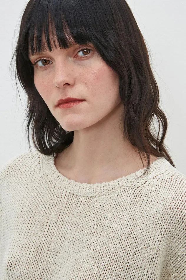 Women ALISSA 8211 Linen Silk Sweater 8211 Latte Massimo Alba Knitwear