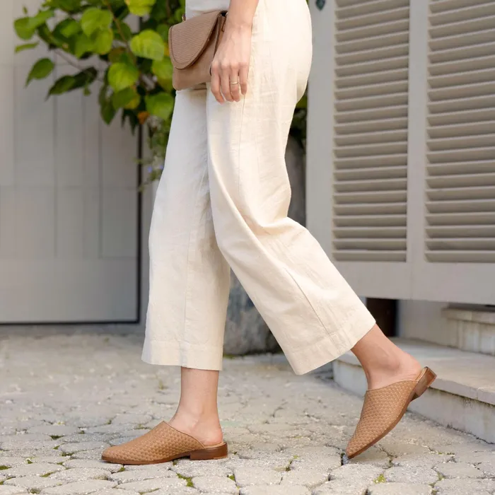 Women Ama Woven Mule Woven Almond Nisolo Loafers and Mules