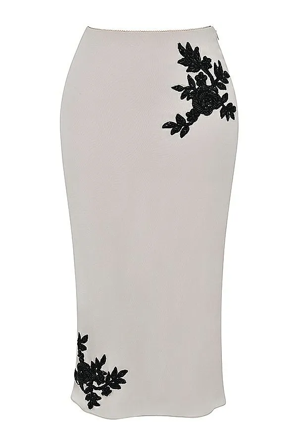 Women Amal Champagne Beaded Midi Skirt House Of CB Bottoms Women Amal Champagne Beaded Midi Skirt House Of CB Bottoms