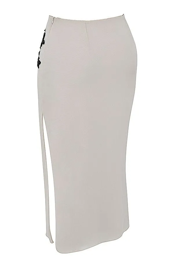 Women Amal Champagne Beaded Midi Skirt House Of CB Bottoms Women Amal Champagne Beaded Midi Skirt House Of CB Bottoms