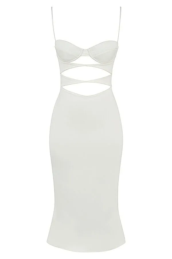 Women Amalia Ivory Satin Cutout Corset Dress House Of CB Dresses Women Amalia Ivory Satin Cutout Corset Dress House Of CB Dresses