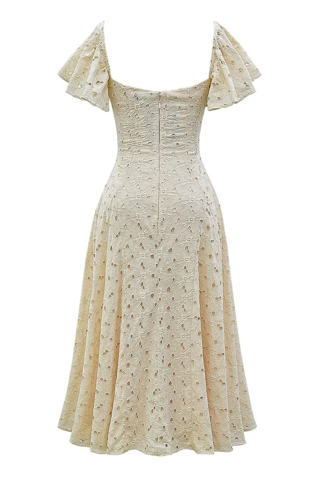 Women Amaya Cream Tea Broderie Anglais Midi Dress House Of CB Dresses Women Amaya Cream Tea Broderie Anglais Midi Dress House Of CB Dresses