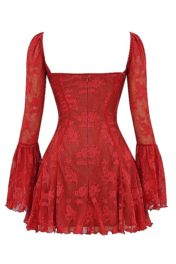 Women Analissa Scarlet Lace Corset Dress House Of CB Dresses