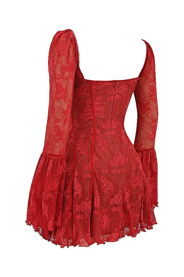 Women Analissa Scarlet Lace Corset Dress House Of CB Dresses