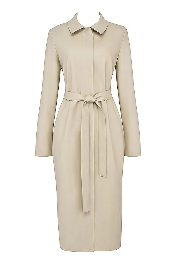 Women Ariel Beige Vegan Leather Trench Coat House Of CB Outerwear Women Ariel Beige Vegan Leather Trench Coat House Of CB Outerwear
