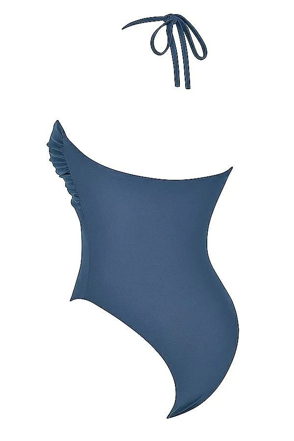 Women Aruba Deep Blue Gathered Swimsuit House Of CB Swimwear