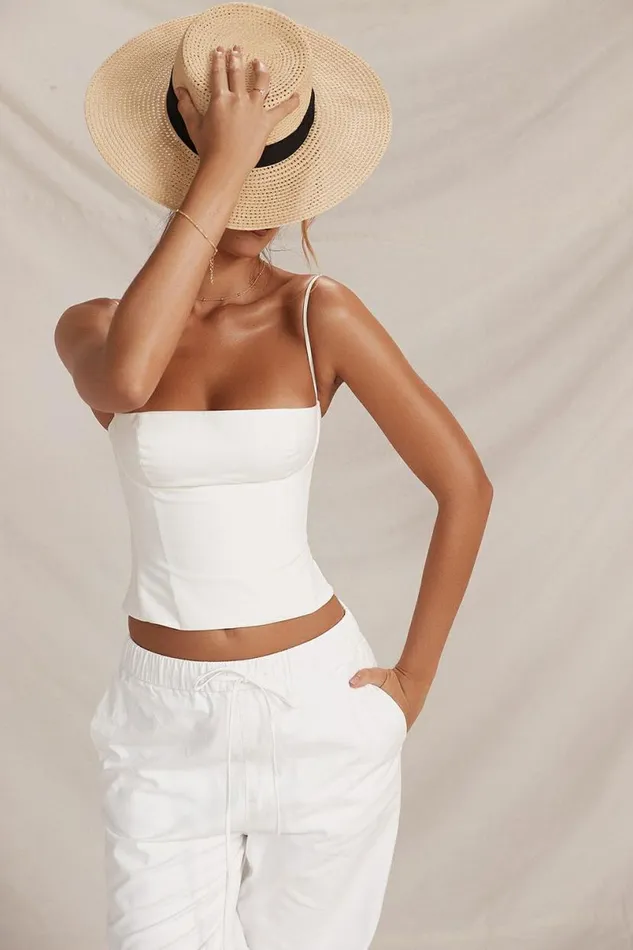 Women Audette White Structured Corset House Of CB Corsets Women Audette White Structured Corset House Of CB Corsets