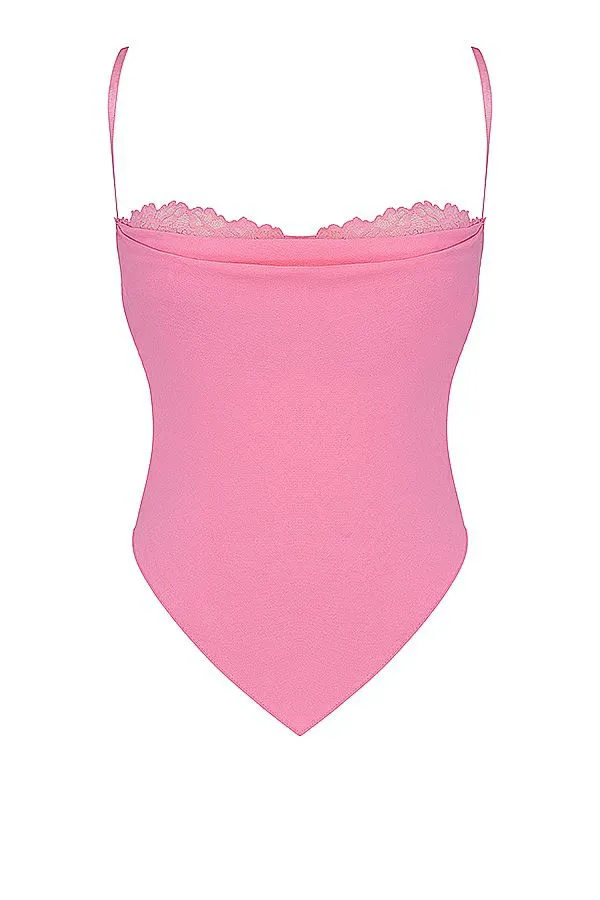 Women Aurelia French Pink Hanky Hem Top House Of CB Tops