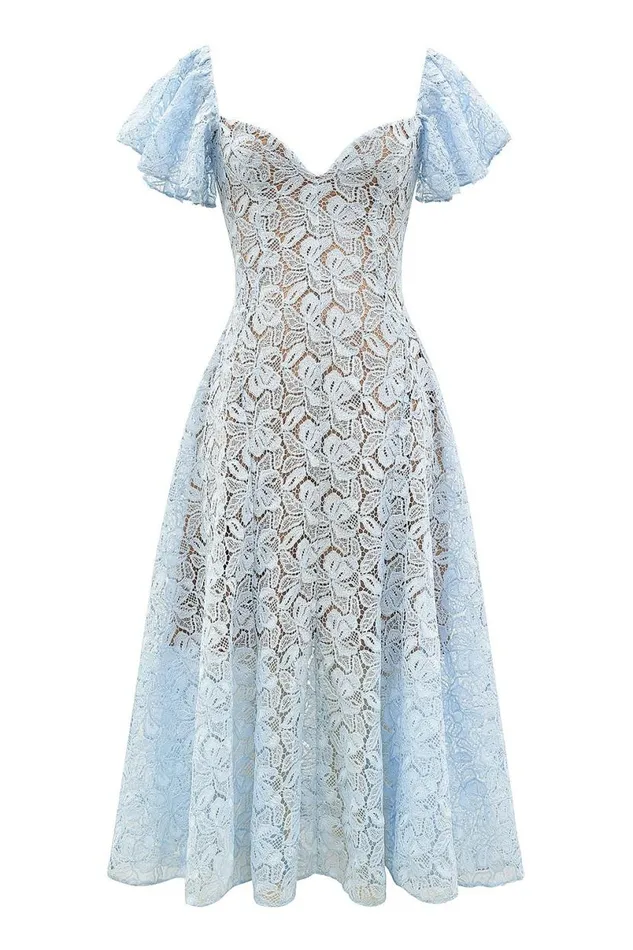 Women Austen Bluebell Floral Lace Midi Dress House Of CB Dresses