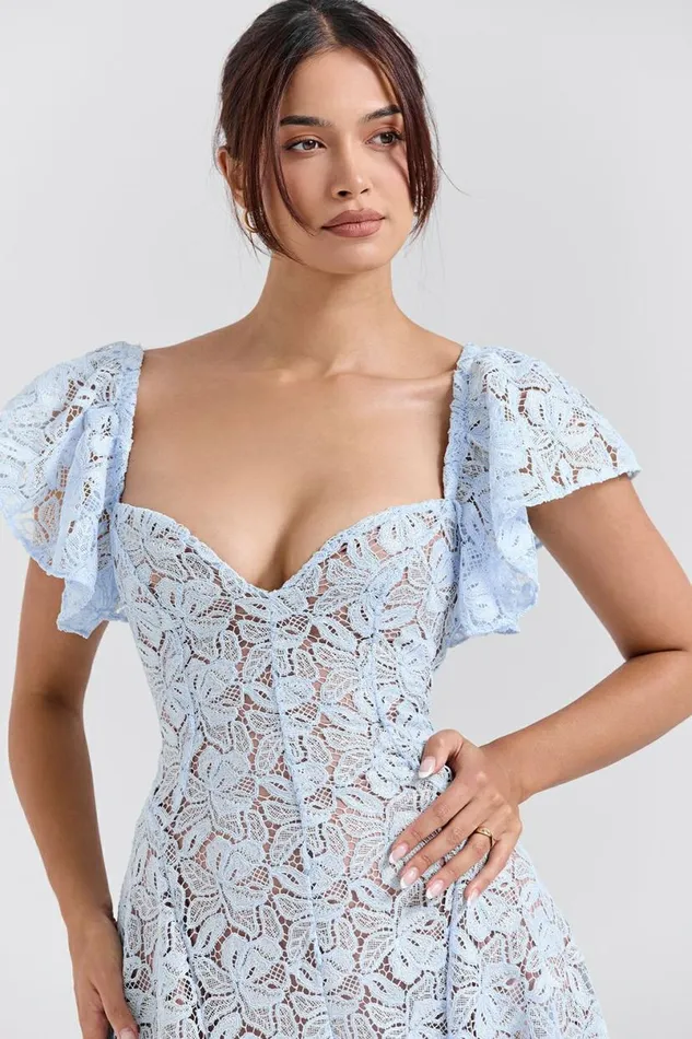 Women Austen Bluebell Floral Lace Midi Dress House Of CB Dresses