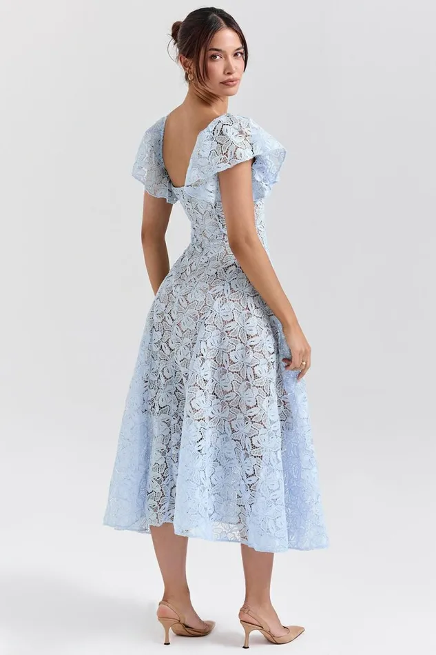 Women Austen Bluebell Floral Lace Midi Dress House Of CB Dresses
