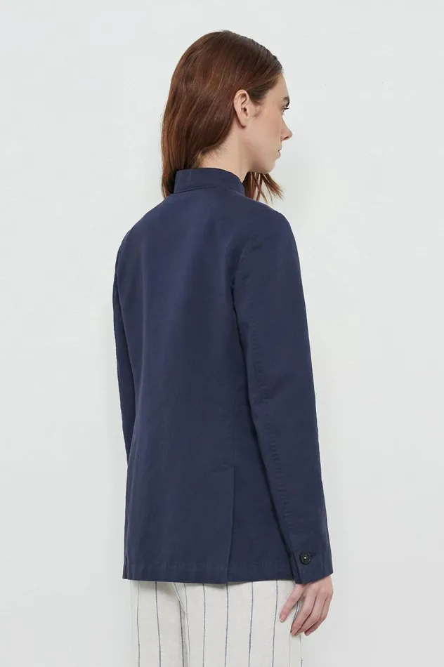 Women BALIW 8211 Cotton Linen Singlebreasted Jacket 8211 Blu Massimo Alba Jackets and Coats Women BALIW 8211 Cotton Linen Singlebreasted Jacket 8211 Blu Massimo Alba Jackets and Coats
