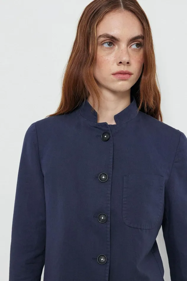 Women BALIW 8211 Cotton Linen Singlebreasted Jacket 8211 Blu Massimo Alba Jackets and Coats Women BALIW 8211 Cotton Linen Singlebreasted Jacket 8211 Blu Massimo Alba Jackets and Coats