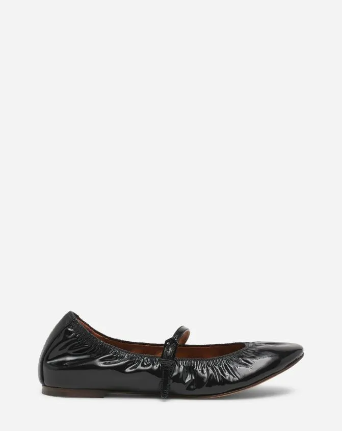 Women Ballerinas Lanvin Mary Jane In Glossy Leather Black