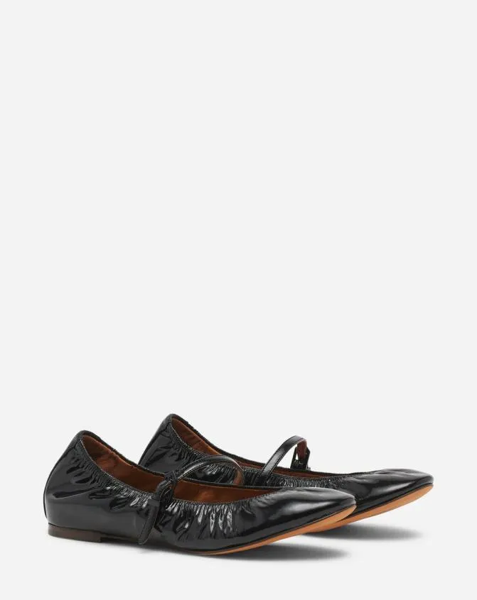 Women Ballerinas Lanvin Mary Jane In Glossy Leather Black Women Ballerinas Lanvin Mary Jane In Glossy Leather Black