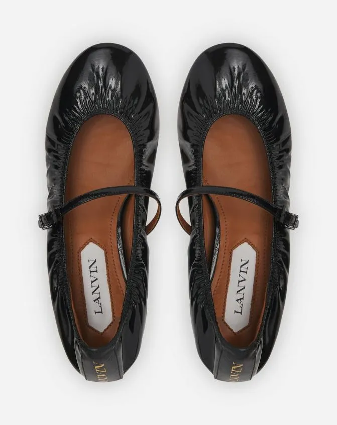 Women Ballerinas Lanvin Mary Jane In Glossy Leather Black Women Ballerinas Lanvin Mary Jane In Glossy Leather Black