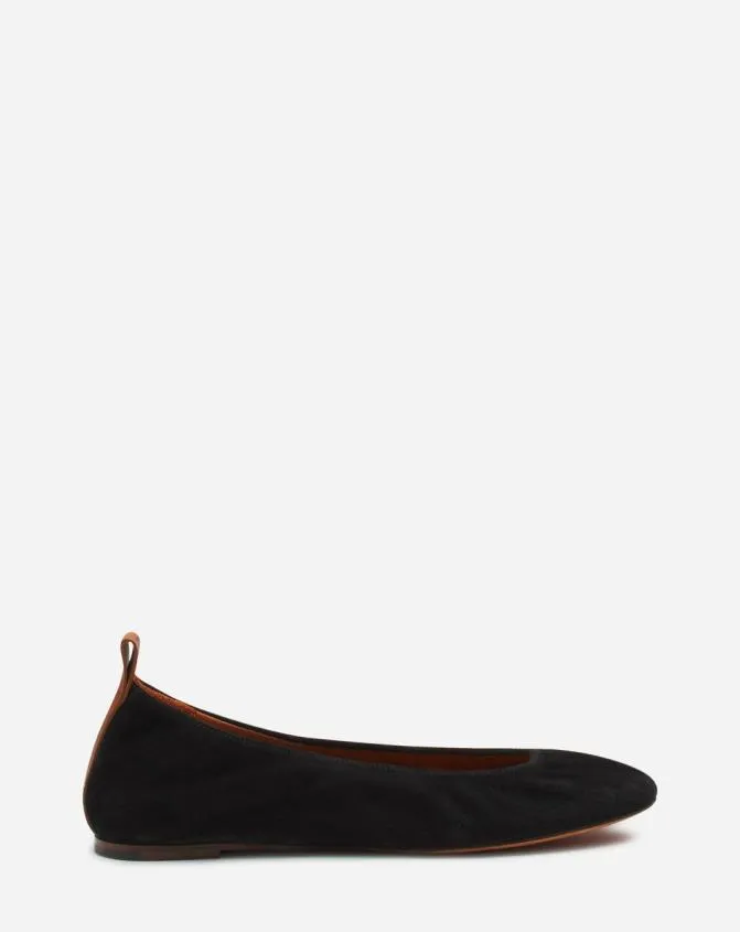 Women Ballerinas Lanvin The Suede Ballerina Flat Black