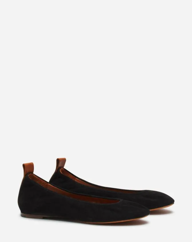 Women Ballerinas Lanvin The Suede Ballerina Flat Black Women Ballerinas Lanvin The Suede Ballerina Flat Black