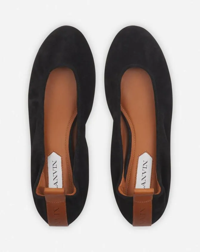 Women Ballerinas Lanvin The Suede Ballerina Flat Black Women Ballerinas Lanvin The Suede Ballerina Flat Black