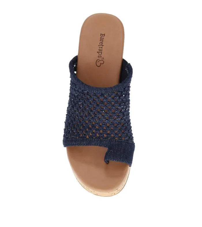 Women Baretraps Slides and Slip On Sandals Michaela Block Heel Sandal Dark Denim