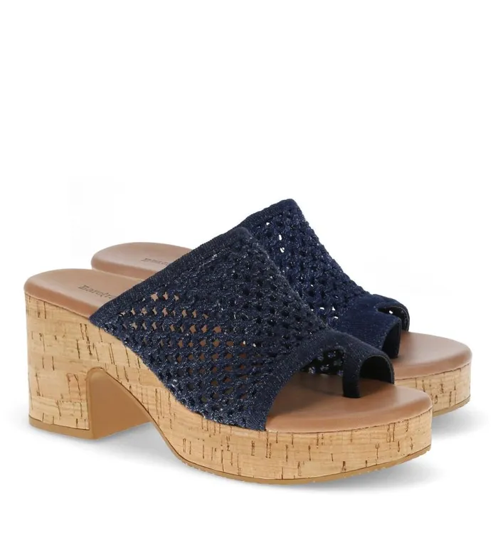 Women Baretraps Slides and Slip On Sandals Michaela Block Heel Sandal Dark Denim