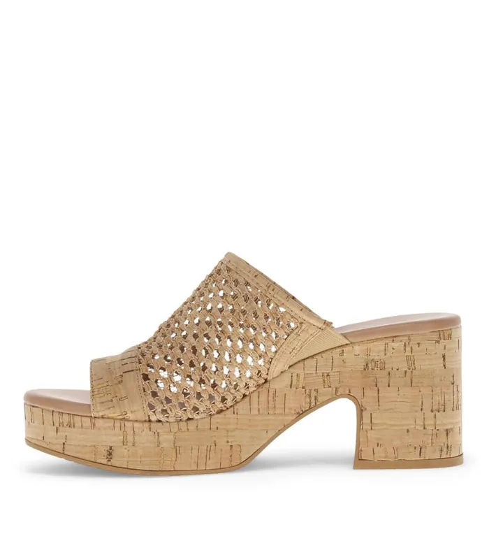 Women Baretraps Slides and Slip On Sandals Michaela Block Heel Sandal Natural Cork