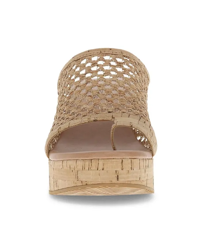 Women Baretraps Slides and Slip On Sandals Michaela Block Heel Sandal Natural Cork