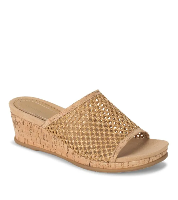 Women Baretraps Wedge Sandals Flossey Wedge Slide Sandal Natural