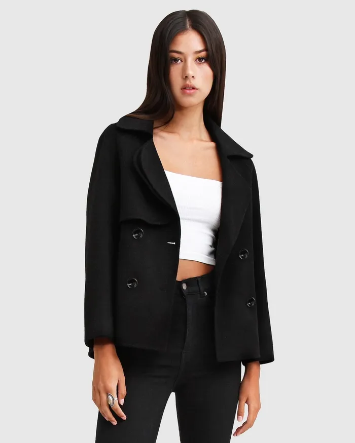 Women Belle and Bloom I039m Yours Wool Blend Peacoat 8211 Black Coats and Jackets Women Belle and Bloom I039m Yours Wool Blend Peacoat 8211 Black Coats and Jackets