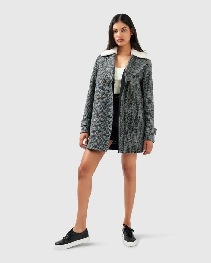 Women Belle and Bloom Liberty Sherpa Collar Wool Blend Coat 8211 Charcoal Coats and Jackets Women Belle and Bloom Liberty Sherpa Collar Wool Blend Coat 8211 Charcoal Coats and Jackets
