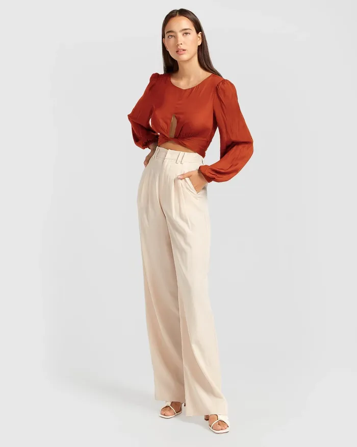 Women Belle and Bloom No Way Home Cropped Top 8211 Terracotta FINAL SALE Tops