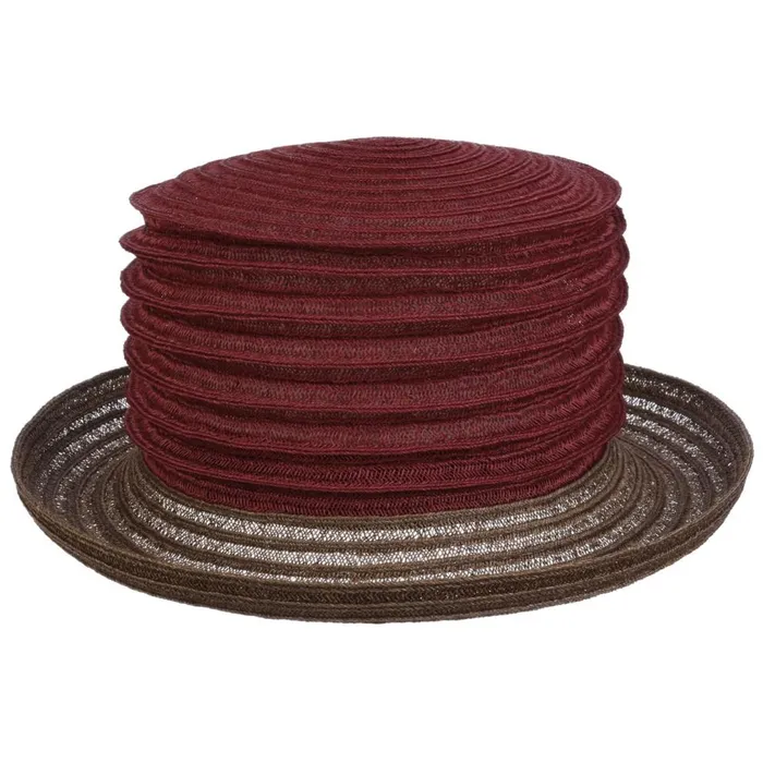 Women Belma New Pleated Hat Burgundy Mayser Straw Hats